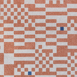 Homeroots 7' X 9' Blue And Red Geometric Non Skid Area Rug  100% Pet 551859