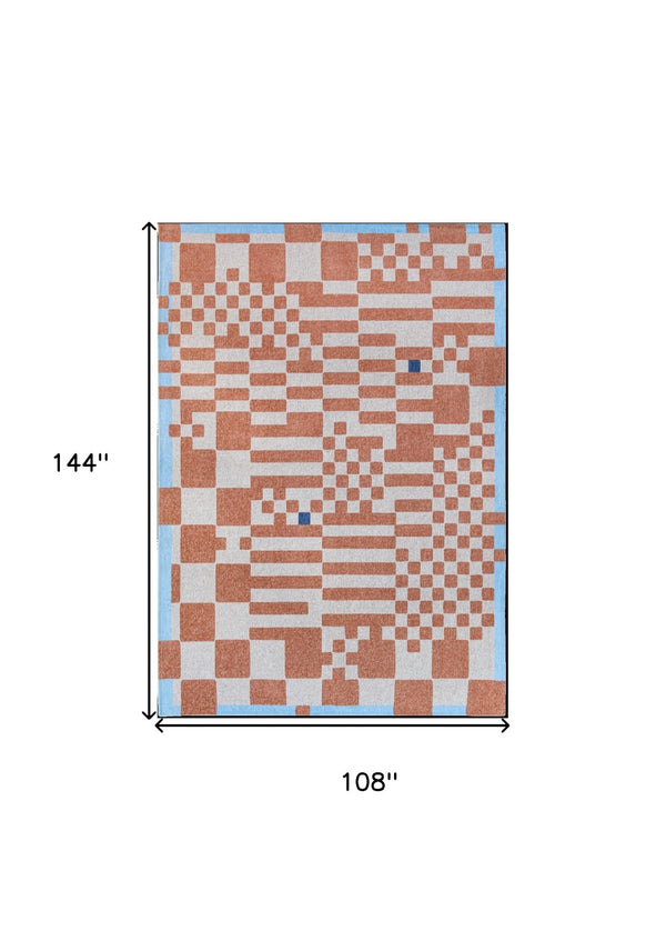 HomeRoots 9' Bold Blue and Red Geometric Non-Skid Area Rug - Modern Style for Living Rooms & Dining Spaces 551861