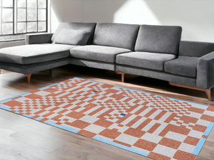 HomeRoots 9' Bold Blue and Red Geometric Non-Skid Area Rug - Modern Style for Living Rooms & Dining Spaces 551861