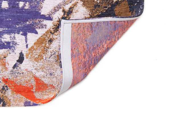 Homeroots 5' X 7' Purple And White Abstract Non Skid Area Rug  100% Pet 551863