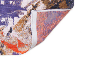 Homeroots 8' X 11' Purple And White Abstract Non Skid Area Rug  100% Pet 551866