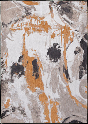 Homeroots 6' X 8' Gray And White Abstract Non Skid Area Rug  100% Pet 551871