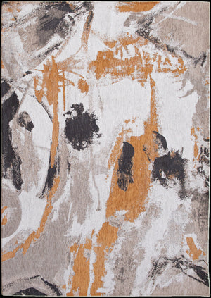 Homeroots 7' X 9' Gray And White Abstract Non Skid Area Rug  100% Pet 551872