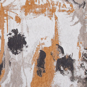 HomeRoots 9' Modern Gray and White Abstract Area Rug - Non-Skid, Low-Pile, Ideal for Living Rooms & Offices 551874