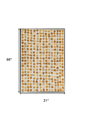 Homeroots 10' Brown And Beige Geometric Non Skid Area Rug  100% Pet 551877