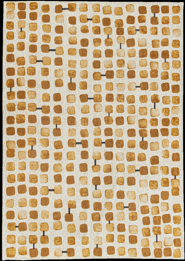 Homeroots 8' X 11' Brown And Beige Geometric Non Skid Area Rug  100% Pet 551881