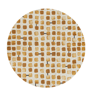 Homeroots 5' Brown And Beige Round Geometric Non Skid Area Rug  100% Pet 551883