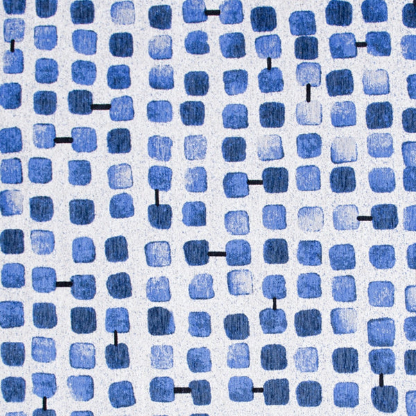 Homeroots 5' X 7' Blue Geometric Non Skid Area Rug  100% Pet 551887