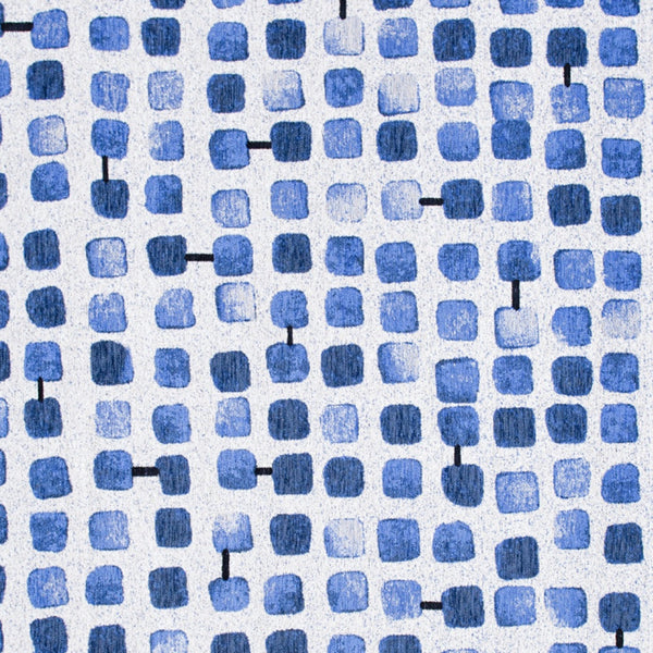 Homeroots 6' X 8' Blue Geometric Non Skid Area Rug  100% Pet 551888