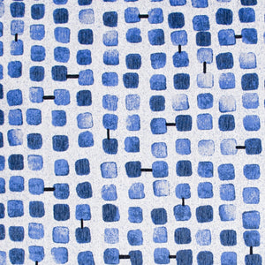 Homeroots 7' X 9' Blue Geometric Non Skid Area Rug  100% Pet 551889