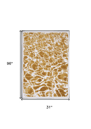 Homeroots 10' Yellow And Brown Abstract Non Skid Area Rug  100% Pet 551895