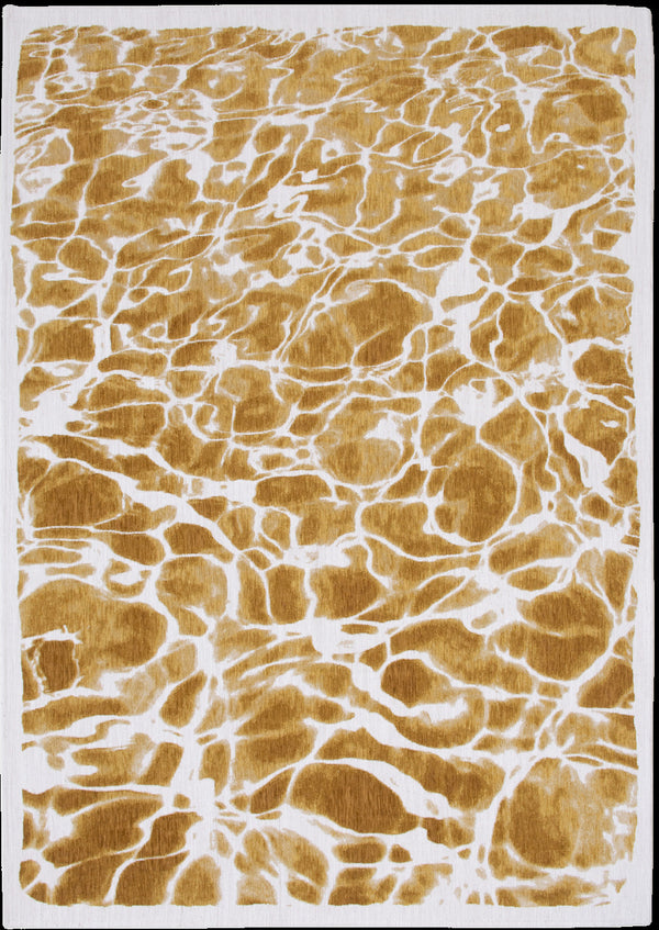 Homeroots 5' X 7' Yellow And Brown Abstract Non Skid Area Rug  100% Pet 551896