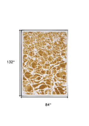 Homeroots 8' X 11' Yellow And Brown Abstract Non Skid Area Rug  100% Pet 551899