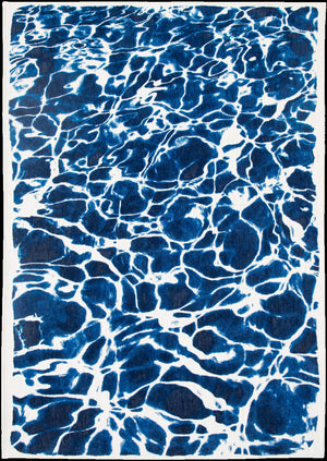 Homeroots 5' X 7' Blue And White Abstract Non Skid Area Rug  100% Pet 551905