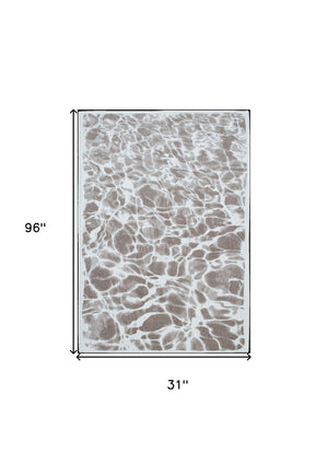 Homeroots 10' Gray Abstract Non Skid Area Rug  100% Pet 551913