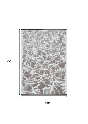 Homeroots 5' X 7' Gray Abstract Non Skid Area Rug  100% Pet 551914