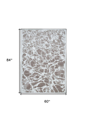 Homeroots 6' X 8' Gray Abstract Non Skid Area Rug  100% Pet 551915