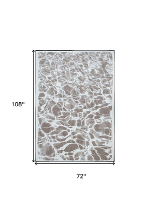 Homeroots 7' X 9' Gray Abstract Non Skid Area Rug  100% Pet 551916