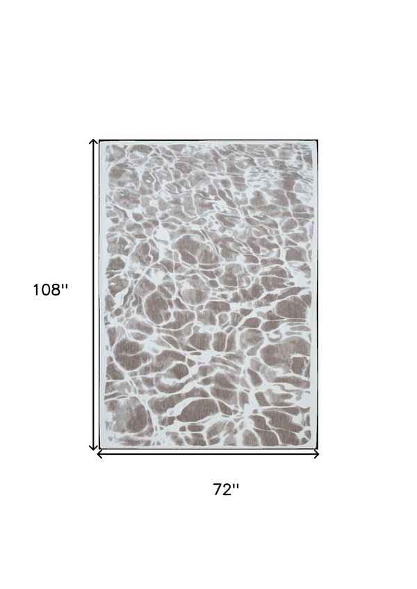 Homeroots 7' X 9' Gray Abstract Non Skid Area Rug  100% Pet 551916