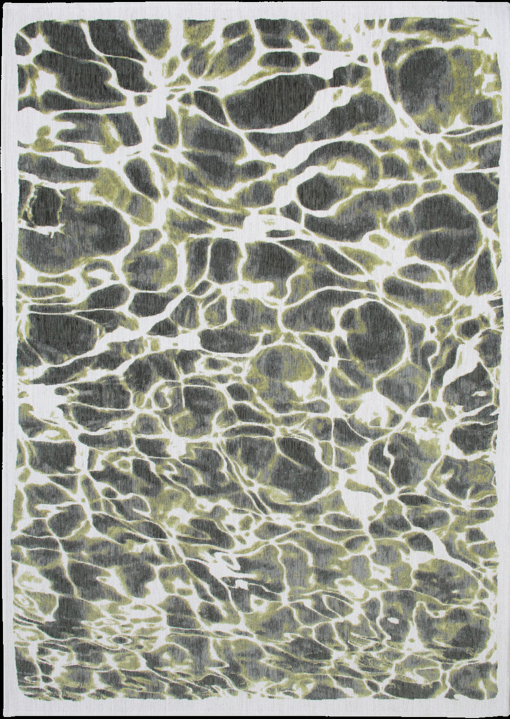 Homeroots 10' Green And White Abstract Non Skid Area Rug  100% Pet 551922