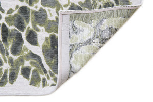 Homeroots 10' Green And White Abstract Non Skid Area Rug  100% Pet 551922