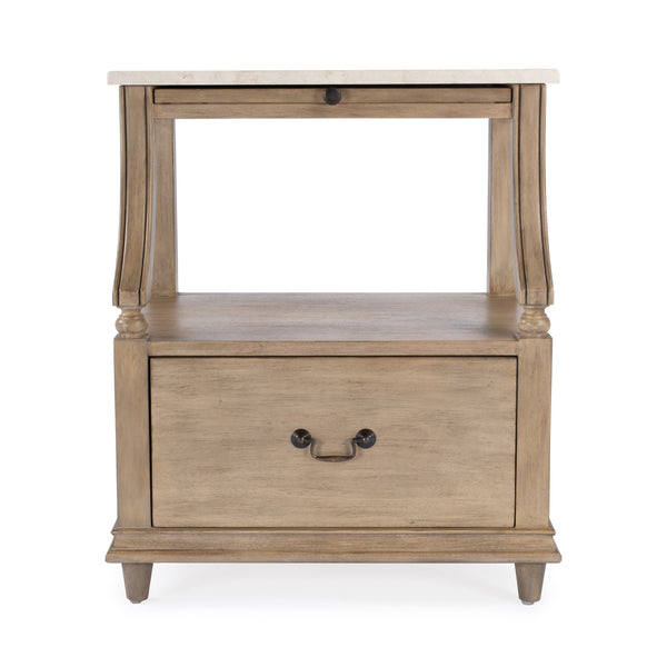 Butler Specialty Mabel Marble Nightstand With Elegant Design, Spacious Drawer, And Timeless Charm For Your Bedroom Tan,Beige Marble,Mahogany Wood,Mdf,Mahogany Veneer,Plywood 5519415-butler