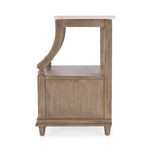 Butler Specialty Mabel Marble Nightstand With Elegant Design, Spacious Drawer, And Timeless Charm For Your Bedroom Tan,Beige Marble,Mahogany Wood,Mdf,Mahogany Veneer,Plywood 5519415-butler