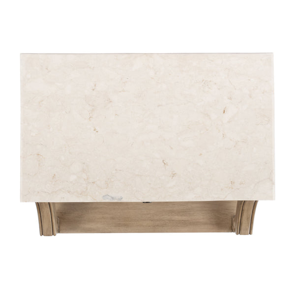 Butler Specialty Mabel Marble Nightstand With Elegant Design, Spacious Drawer, And Timeless Charm For Your Bedroom Tan,Beige Marble,Mahogany Wood,Mdf,Mahogany Veneer,Plywood 5519415-butler