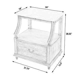 Butler Specialty Mabel Marble Nightstand With Elegant Design, Spacious Drawer, And Timeless Charm For Your Bedroom Tan,Beige Marble,Mahogany Wood,Mdf,Mahogany Veneer,Plywood 5519415-butler