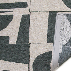 Round Washable Geometric Area Rug in Recycled Pet Fibers Low Pile for Modern Living Spaces