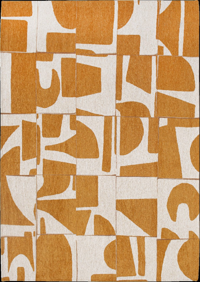 HomeRoots 6 X 8 Geometric Area Rug with Non Slip Backing for Living Room or Bedroom 551993