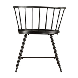 Homelegance Lydford Minimalist Metal Frame Low Back Dining Chair with Glossy Mdf Seat Set of 2 Black 551C-BK(3A)