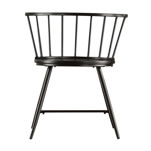 Homelegance Lydford Minimalist Metal Frame Low Back Dining Chair with Glossy Mdf Seat Set of 2 Black 551C-BK(3A)