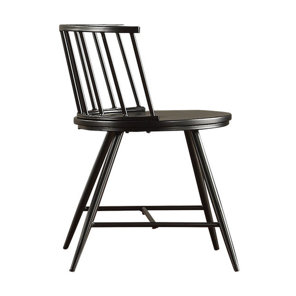 Lydford Minimalist Metal Frame Low Back Dining Chair with Glossy Mdf Seat Set of 2
