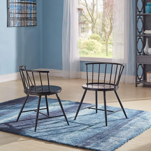 Lydford Minimalist Metal Frame Low Back Dining Chair with Glossy Mdf Seat Set of 2