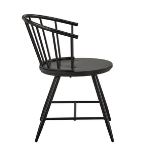Lydford Windsor Low Back Dining Chair Set with Iron Legs for Modern Spaces