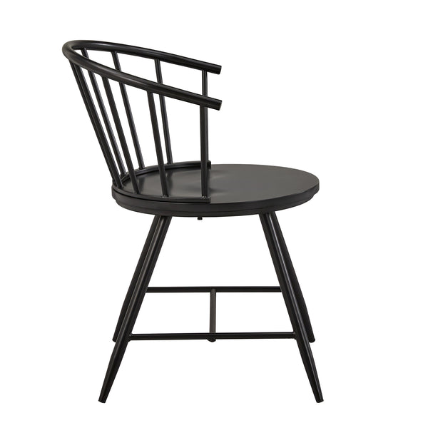 Lydford Windsor Low Back Dining Chair Set with Iron Legs for Modern Spaces