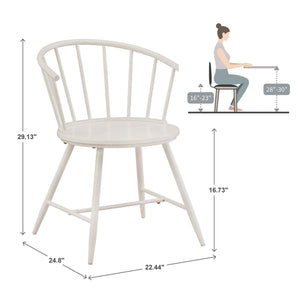 Lydford Windsor Low Back Dining Chair Set with Iron Legs for Modern Spaces