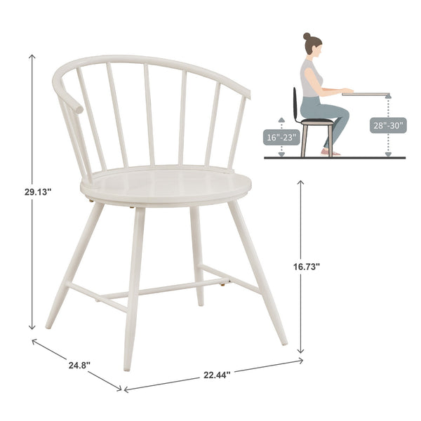 Lydford Windsor Low Back Dining Chair Set with Iron Legs for Modern Spaces