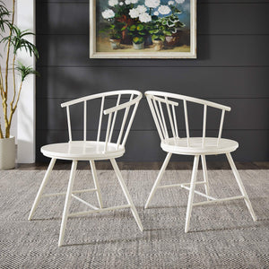 Lydford Windsor Low Back Dining Chair Set with Iron Legs for Modern Spaces