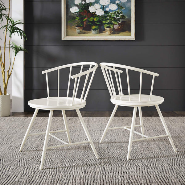 Lydford Windsor Low Back Dining Chair Set with Iron Legs for Modern Spaces