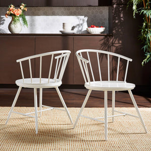 Lydford Windsor Low Back Dining Chair Set with Iron Legs for Modern Spaces