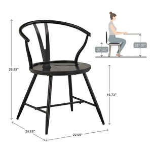 Lydford Wishbone Back Iron Dining Chair Set for Stylish Modern Interiors