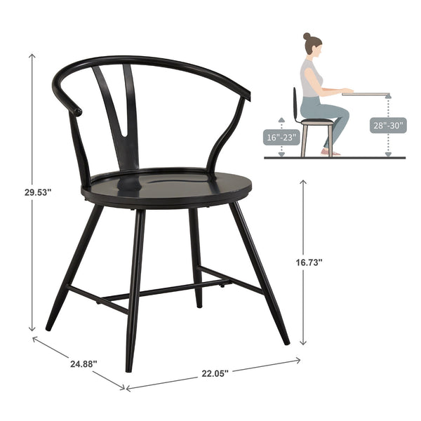 Lydford Wishbone Back Iron Dining Chair Set for Stylish Modern Interiors