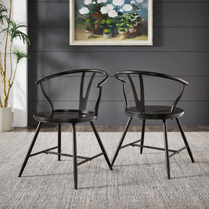 Lydford Wishbone Back Iron Dining Chair Set for Stylish Modern Interiors