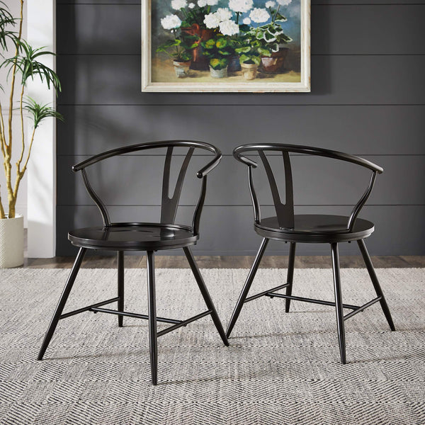 Lydford Wishbone Back Iron Dining Chair Set for Stylish Modern Interiors