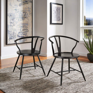 Lydford Wishbone Back Iron Dining Chair Set for Stylish Modern Interiors