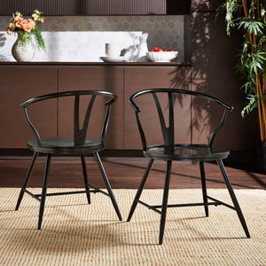 Lydford Wishbone Back Iron Dining Chair Set for Stylish Modern Interiors