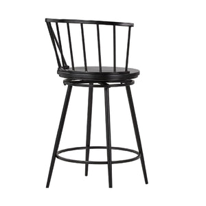 Lydford Windsor Back Swivel Counter Stool with Iron Frame for Kitchen Bar Seating