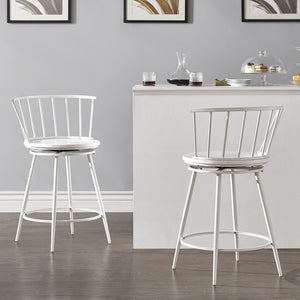 Lydford Windsor Back Swivel Counter Stool with Iron Frame for Kitchen Bar Seating